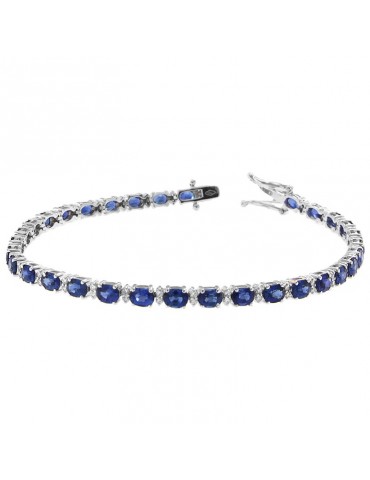 Bracciale Tennis Picca con Diamanti e Zaffiri da Donna - 0 2