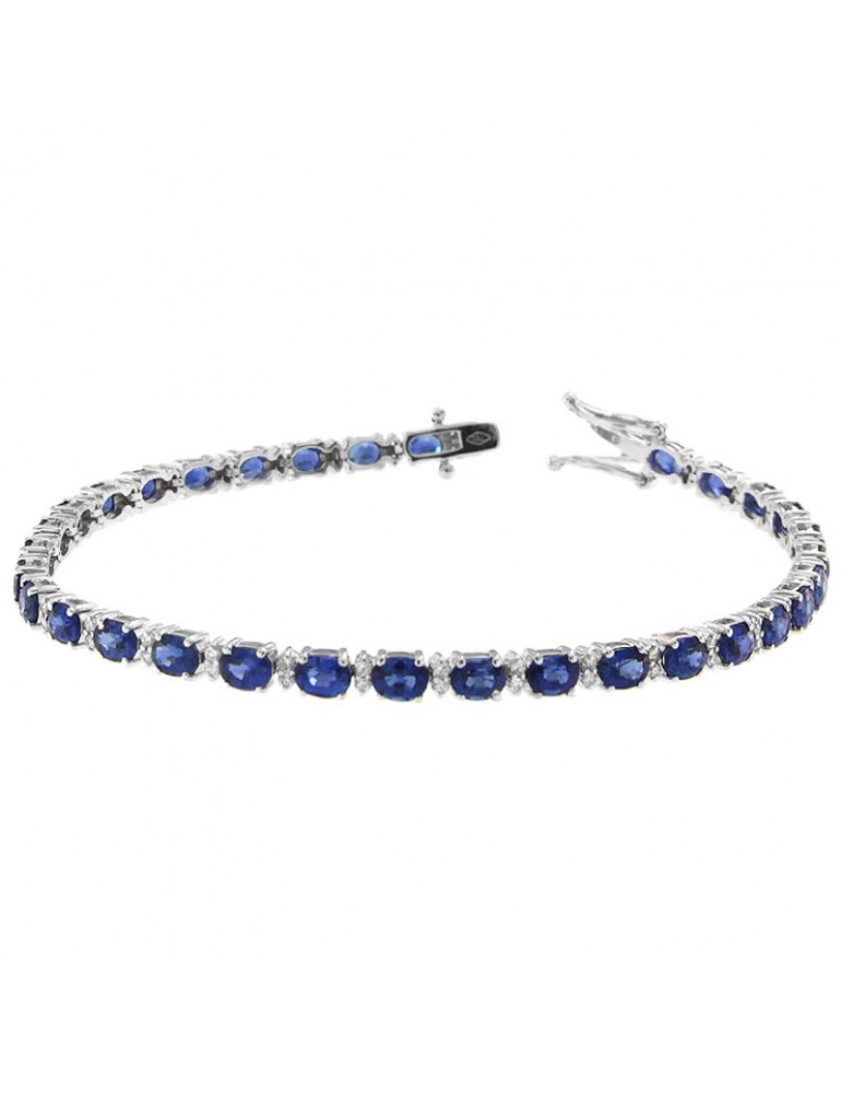 Bracciale Tennis Picca con Diamanti e Zaffiri da Donna - 0