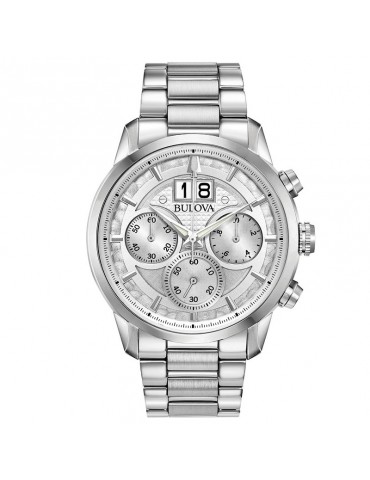 Orologio Bulova - Sutton Big Date - Cronografo - 44mm -Argento- 96B318