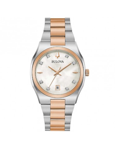 Bulova Surveyor Watch with Mother of Pearl Diamonds 34mm for Women - 0