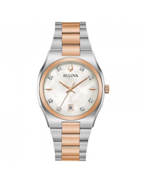 Bulova Surveyor Watch with Mother of Pearl Diamonds 34mm for Women - 0