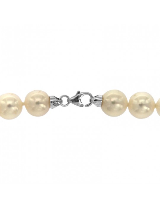 Miluna Woman's Strand Necklace 8,5-9 Pearl - 0