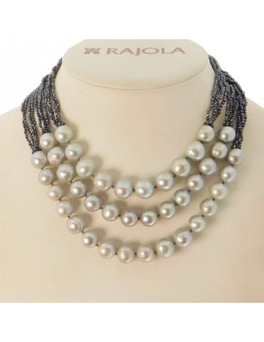 Collana Rajola Donna - Diva - Perle Biwa - Spinello Blu - 5418121.0