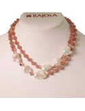 Rajola Woman - Life Necklace with Strawberry Quartz and Pink Hematite - 0