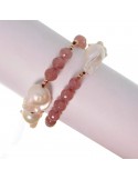 Rajola Woman - Life Bracelet with Strawberry Quartz and Pink Hematite - 0