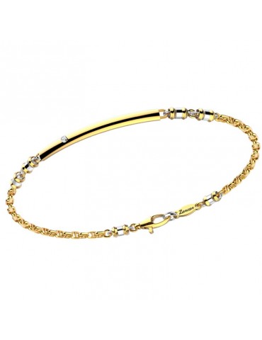 Zancan Bracelet for Men - Insignia Gold in Yellow Gold and White Gold with Brilliant - 0