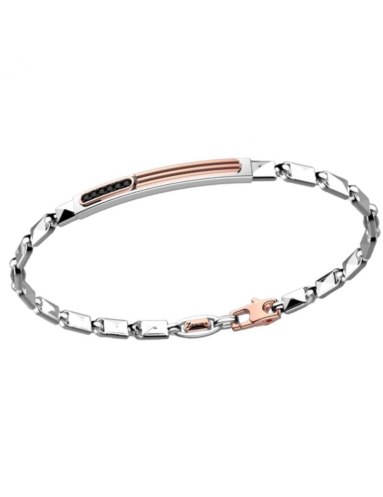 Zancan Bracelet for Men - Insignia Gold in White Gold with Black Diamonds - 0