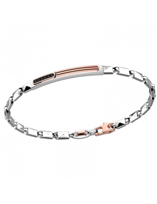 Zancan Bracelet for Men - Insignia Gold in White Gold with Black Diamonds - 0