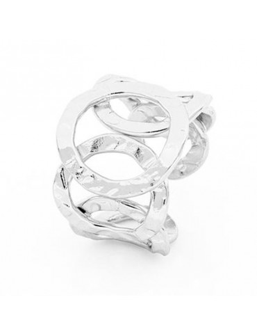Anello Unoaerre Donna - Rigido in Bronzo Bianco Cerchi - 0