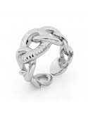 Unoaerre Woman's Open Ring - White Bronze Grumetta a Scalare - 0