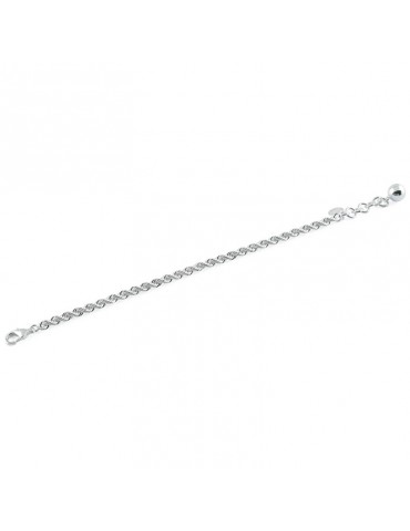 Bracciale Unoaerre Donna - in Bronzo Bianco Catena a Corda 18 cm - 0