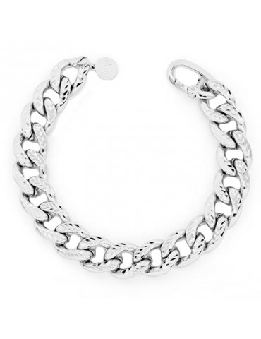 Unoaerre Woman's Bracelet - in White Bronze Diamond Curb Chain - 0