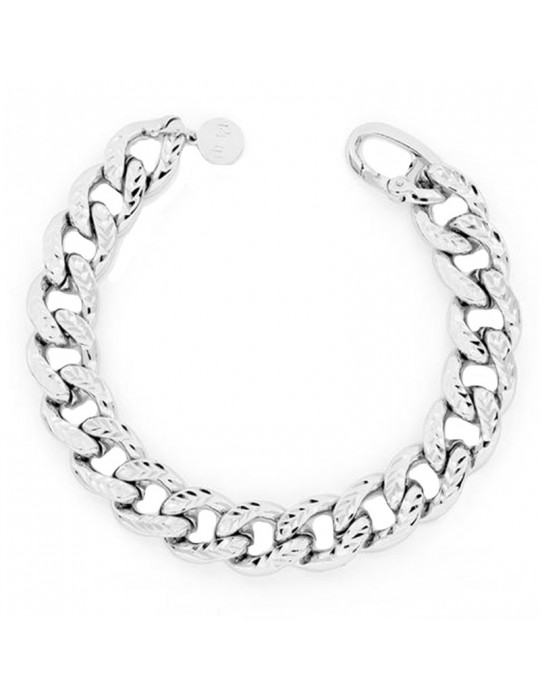 Bracciale Unoaerre Donna - in Bronzo Bianco Catena Grumetta Diamantata - 0