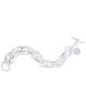 Unoaerre Woman's Bracelet - in White Bronze Chain Double Chained Links 21 cm - 0