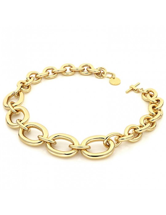 Unoaerre Woman's Necklace - in Yellow Bronze Forzatina Chain - 0