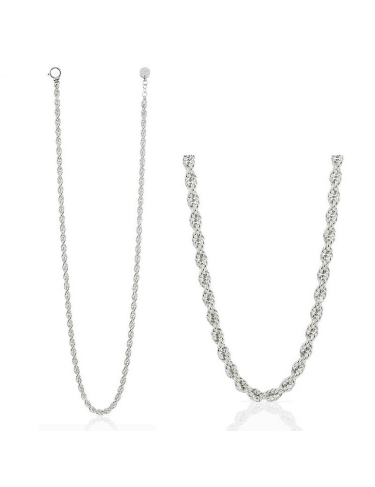Collana Unoaerre Donna - in Bronzo Bianco Catena Lunga 90 cm - 0