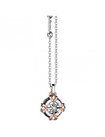 Zancan Necklace for Men - Insignia Gold in White Gold with Compass Rose - 0