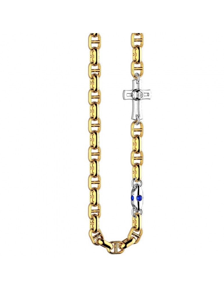 Zancan Necklace for Men - Insignia Gold in Yellow Gold with Cross - 0