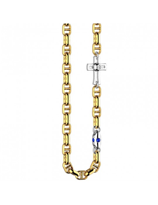 Collana Zancan per Uomo - Insignia Gold in Oro Giallo con Croce - 0