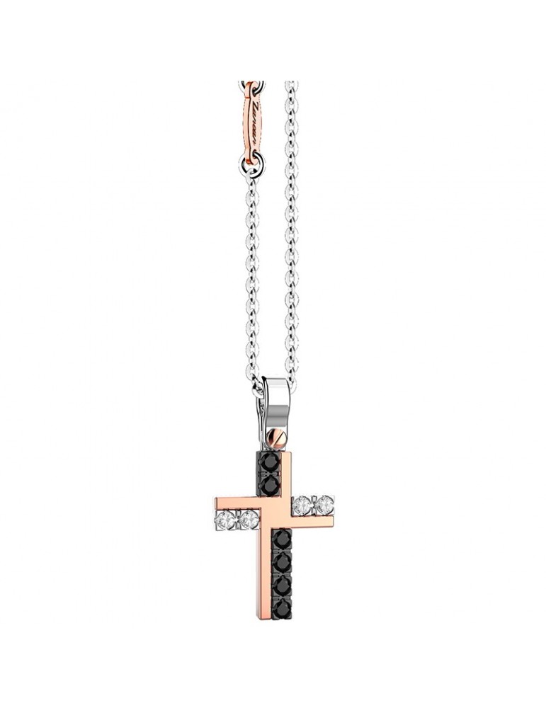 Zancan Necklace for Men - White Gold Insignia with Cross Pendant - 0