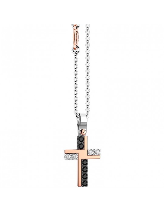 Collana Zancan per Uomo - Insignia - Oro Bianco - Croce  - EC910RB