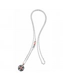 Zancan Necklace for Men - Black Magic Soft in White Gold with Compass Rose - 0