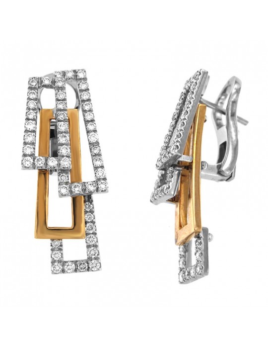 Chimento Bamboo Earrings with Diamonds for Women - 0