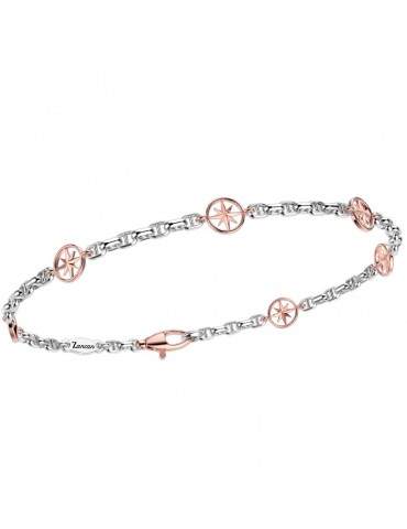 Zancan Bracelet for Men - Insignia Gold in White Gold with Compass Rose - 0