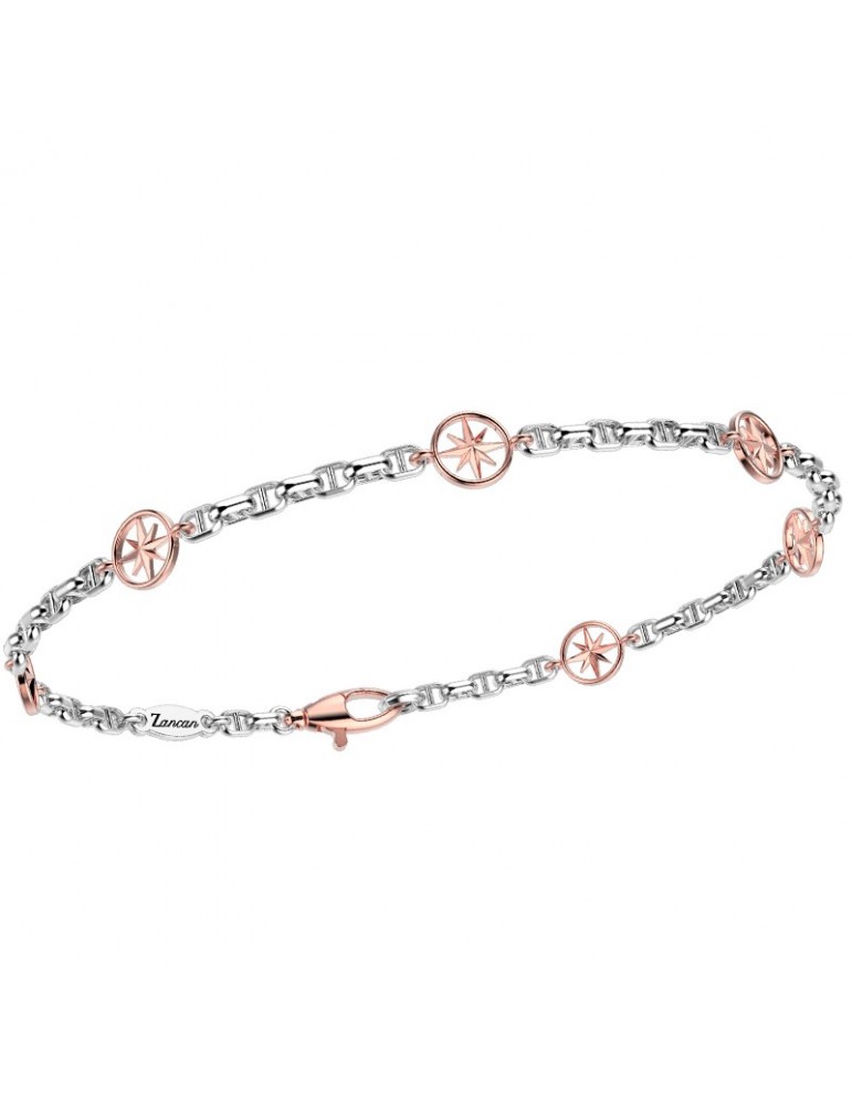 Zancan Bracelet for Men - Insignia Gold in White Gold with Compass Rose - 0