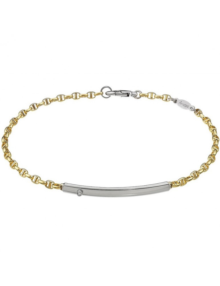 Zancan Bracelet for Men - Insignia Gold in Yellow Gold and White Gold with Natural Diamond - 0
