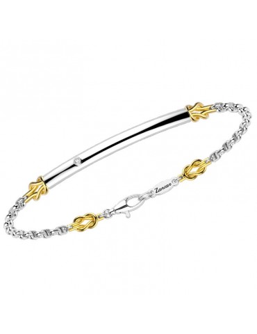 Bracciale Zancan -Insignia-Oro Bianco-Diamante-Nodi-Oro Giallo-EB689BG