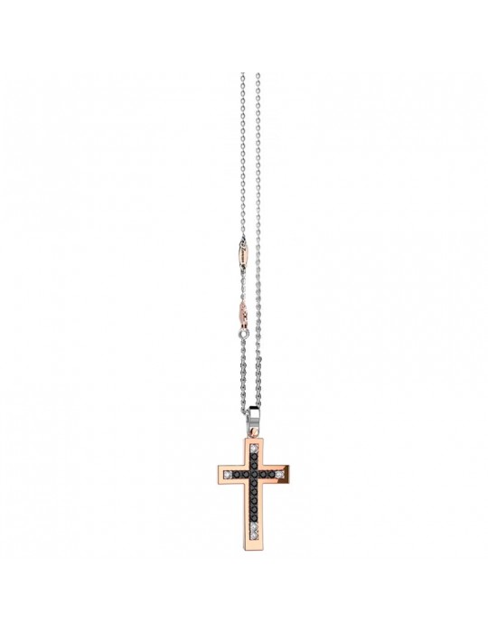 Collana Zancan Uomo - Insignia - Oro Bianco - Pendente Croce - EC908RB