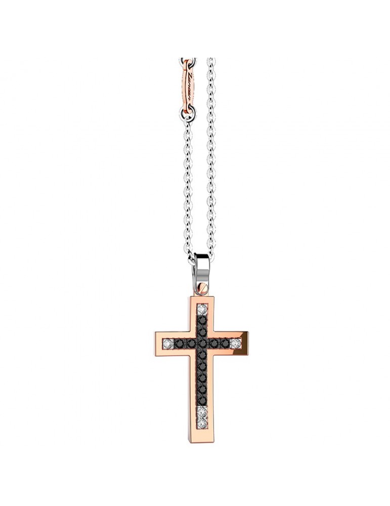 Collana Zancan Uomo - Insignia - Oro Bianco - Pendente Croce - EC908RB
