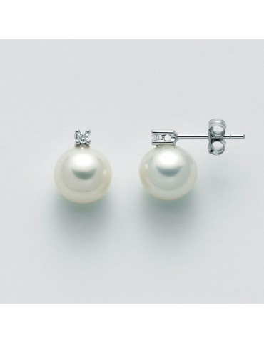 Orecchini Miluna - Perle Gemelle -Oro Bianco-Diamanti Naturali-PER1774