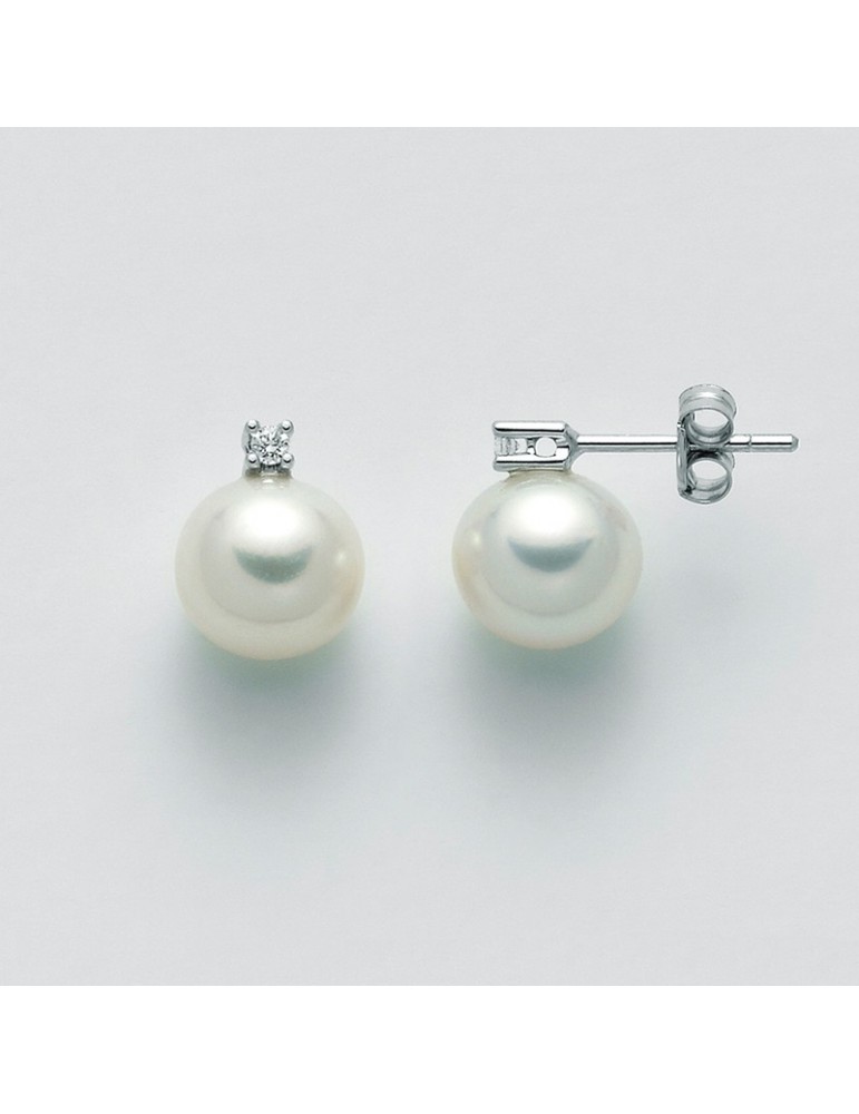 MILUNA EARRINGS WITH QUEEN PEARLS AND DIAMONDS - 0