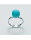 Miluna Woman's Ring - in 925% Silver with Turquoise Agglomerate - 0