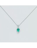 Miluna Women's Necklace with Emerald and Diamonds - 0
