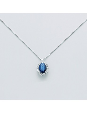 MILUNA NECKLACE WITH SAPPHIRE AND DIAMONDS - 0