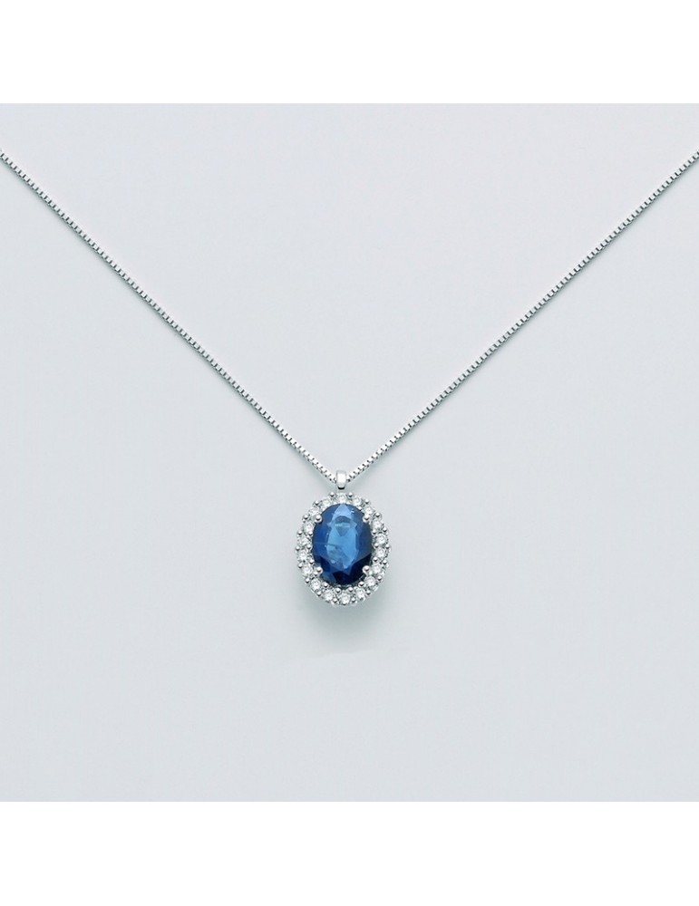 COLLANA CON ZAFFIRO E DIAMANTI MILUNA - 0
