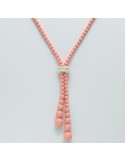 Miluna Woman's Necklace - with Coral Angel Skin Agglomerate and Pearls - 0