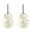 Orecchini Coscia con Perle Australia Barocche 14mm e Diamanti da Donna