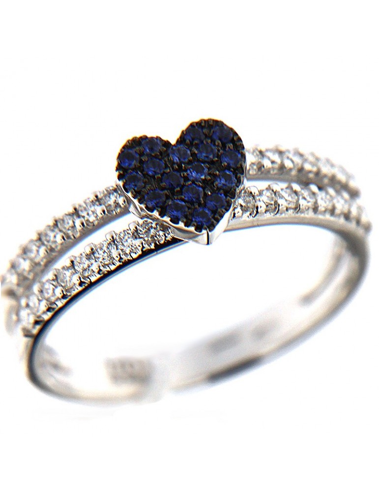 Anello Davite & Delucchi cuore di zaffiri da donna - 0