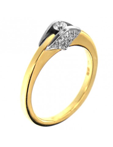 Anello Picca Donna - in Oro Giallo con Diamanti - 0