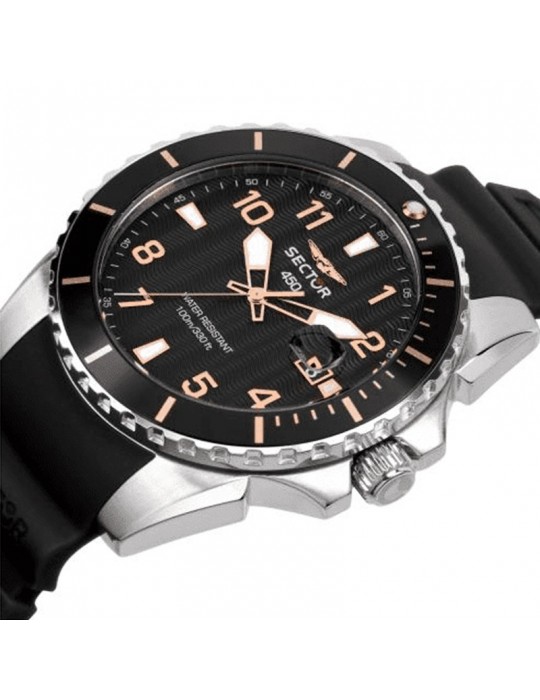 Orologio Sector Uomo - 450 Multifunzione 41mm Nero - Rose Gold - R3251276006