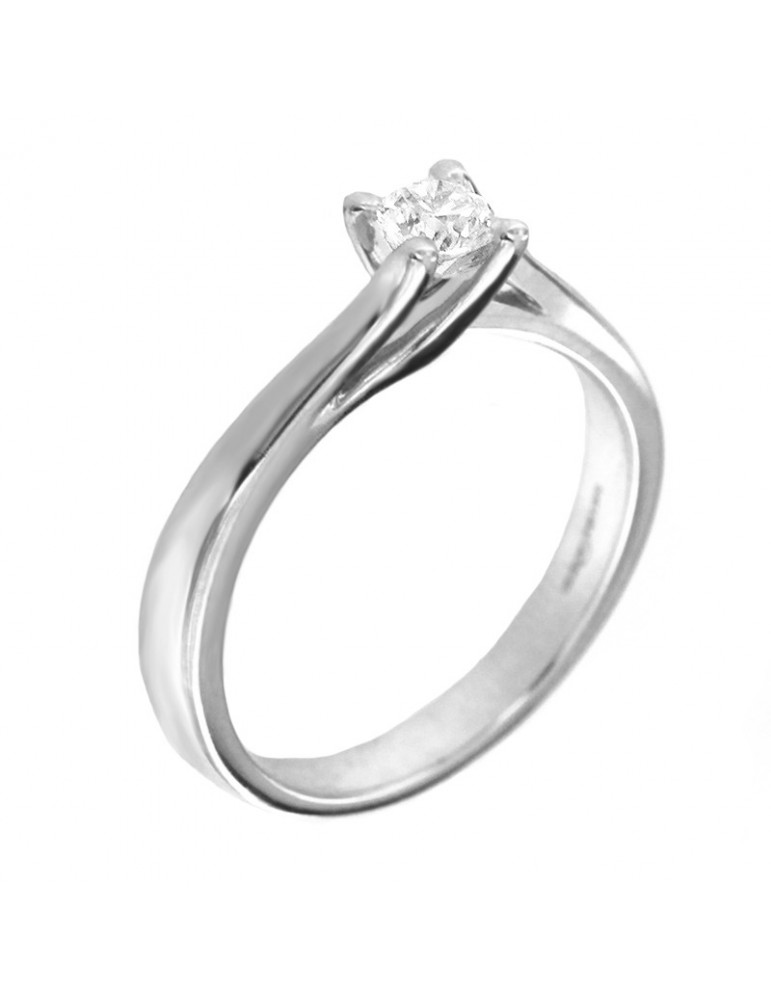 Giorgio Visconti Woman's Solitaire Ring - White Gold with Diamond - 0