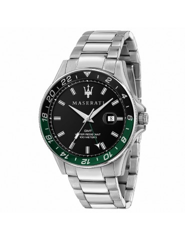 Maserati Men's Watch - Challenge GMT 44mm Time and Date Black - 0