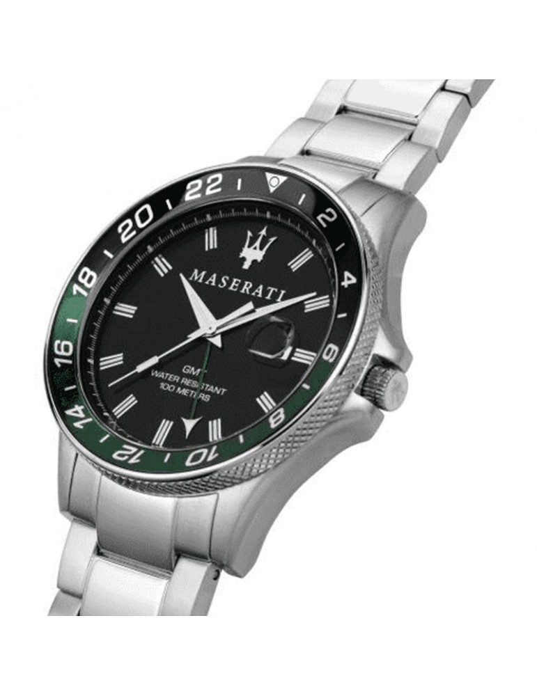 Maserati Men's Watch - Challenge GMT 44mm Time and Date Black - 0