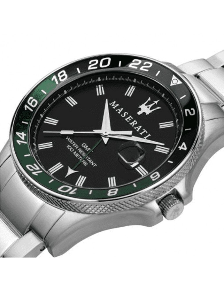 Maserati Men's Watch - Challenge GMT 44mm Time and Date Black - 0