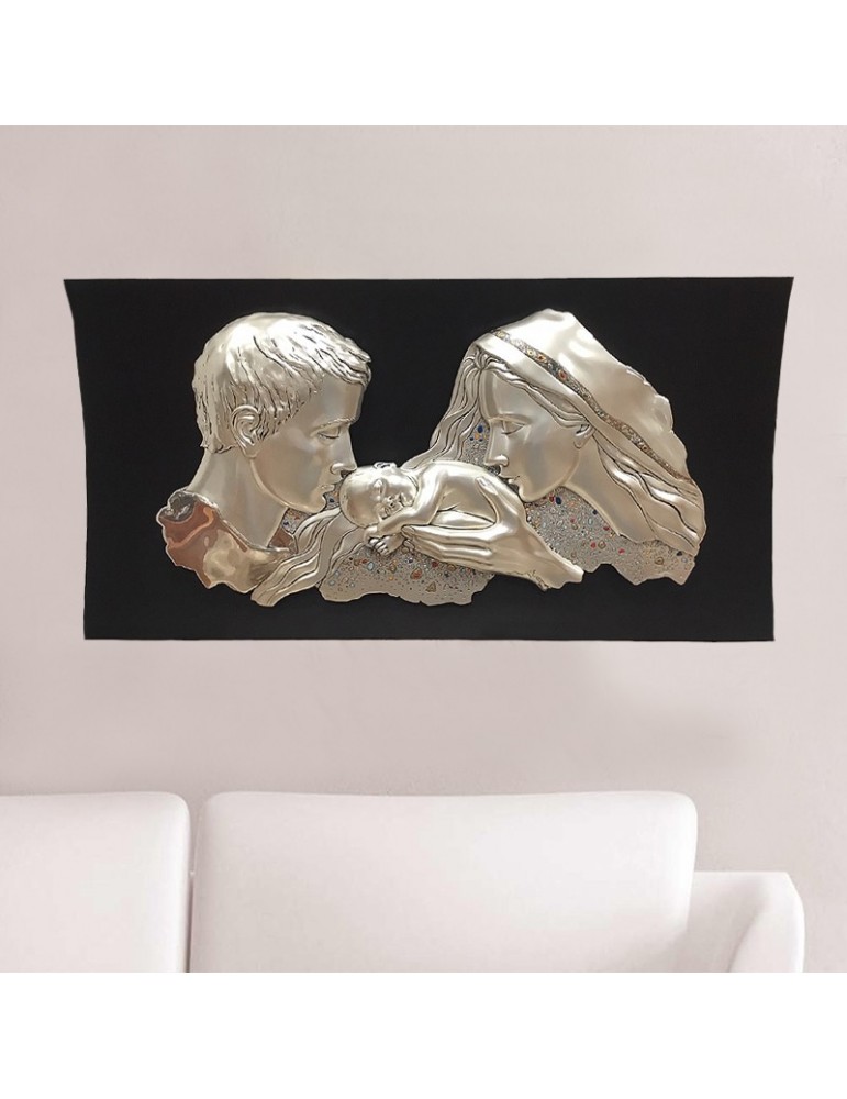 Quadro Leader Argenti Icona - Sacra Famiglia Rilievo 68x35 cm - 950788
