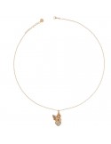 Rue Des Mille Woman's Choker - Angel Pendant with Rose Gold Zircons - 0